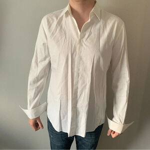 Hugo Boss Mens white dress shirt size 43/17 slim  fit